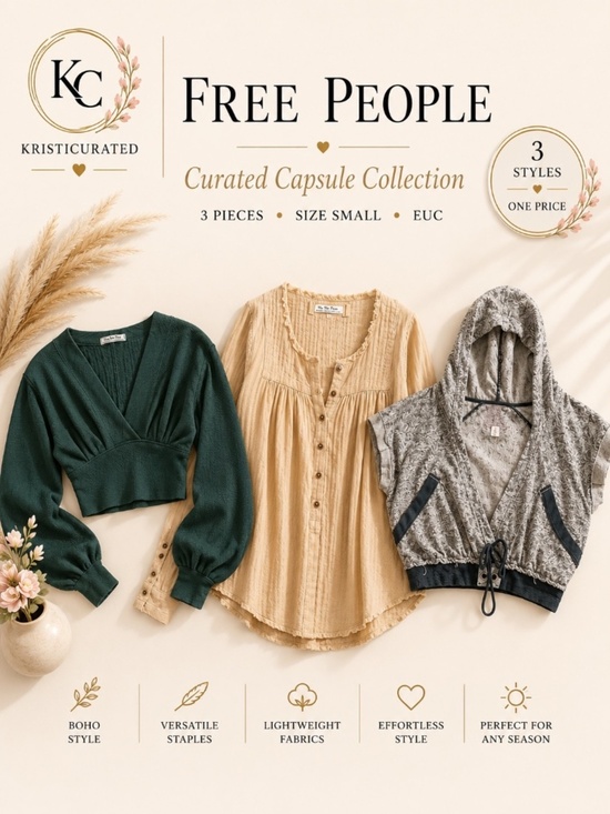 Free People Tops - 🖤 Free People Curated Capsule Collection | 3 Piece Bundle | Size Small | EUC